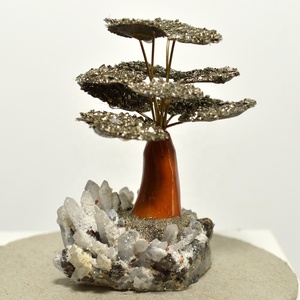Life Tree Natural Pyrite Tree on Quartz <b>Crystal</b> Stand Collectible <b>Cluster</b> <b>Crystal</b> Of Life Gemstone Tree Art Decoration Gifts - Product Image 3