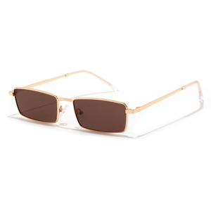 Lunettes de soleil unisexes avec monture en métal rectangulaire, verres miroir bleu clair, design léger pour adultes, protection solaire - Product Image 4