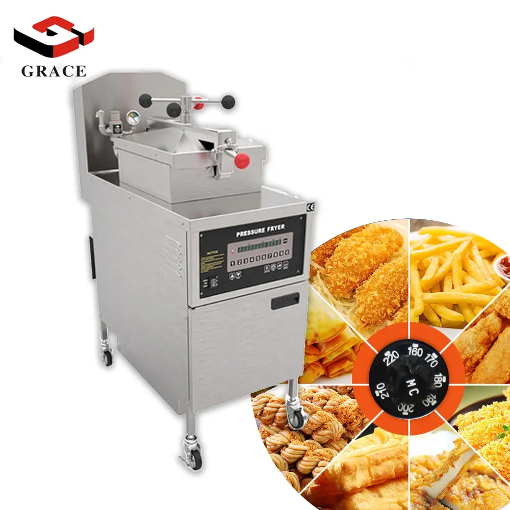 Bae çok fonksiyonlu sağlanan restoran makinesi 135 KG ticari 25L dijital tip fritöz Kfc tavuk gaz basınç fritöz Grace