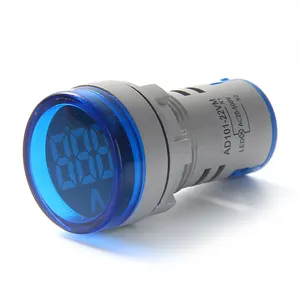 AD101-22VM Mini Digital Voltmeter 22mm Round 6V-600V LED Indicator Pilot Lamp Light