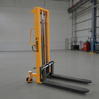 Chariot élévateur manuel de haute qualité 2 tonnes, portique en C, hauteur de levage 1,6 m, pour chargement et déchargement, transpalette gerbeur