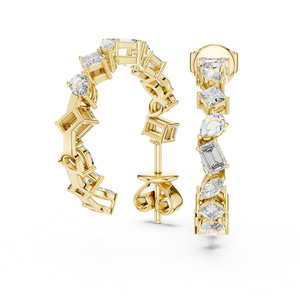 Boucles d'oreilles en or pour femmes avec diamants de laboratoire, bijoux élégants et luxueux, boucles d'oreilles scintillantes de créateur, cadeau pour femmes - Product Image 2