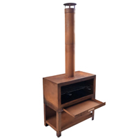Chimenea Barbacoa de Acero Corten para Exteriores, Camping, con Estructura KD, de Leña, con Etiqueta Privada Personalizada