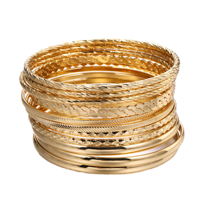 CRAFTS HUB Ensemble de 10 bracelets empilables géométriques en alliage plaqué argent pour femmes - Bijoux tendance pour cadeau - Product Image 4