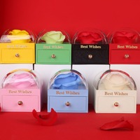 Boîte à bijoux Macaron Rose, boîte à fleurs de savon, étui d'emballage d'accessoires, étui cadeau personnalisé avec tirette métallique, fabricant en gros