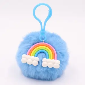 HY New plush keychain artificial wool ball pendant bag car gift wholesale