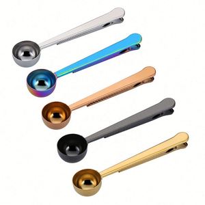 Custom Logo Coffee Scoop Clip 304 Stainless Steel <b>Measuring</b> <b>Spoon</b> Bag Sealer for Promotional Events - Product Image 6