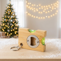 Ouvre-bouteille portable en bois pour fournisseur, multi-outil avec niveau intégré et porte-clés, accessoire de cuisine et de bar pour la maison et les fêtes