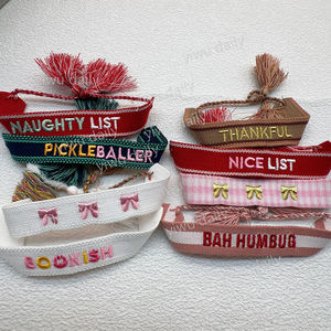 Braccialetti dell'Amicizia Etnici Personalizzati con Lettere Ricamate e Nappine - Vendita all'Ingrosso - Product Image 2