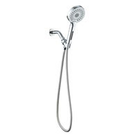 Douche à main avec support de tuyau et filtre en coton PP argenté ABS, 11 réglages de pulvérisation, populaire en Amérique
