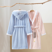 Peignoir et serviette à capuche pour enfants, très demandés, en polaire corail, couleur unie, doux et confortable pour garçons et filles