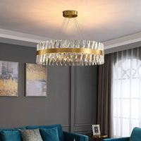 Grands lustres nordiques modernes et personnalisés en or pour chambre à coucher, salon, plafonnier suspendu led k9, lustre en cristal de luxe