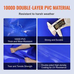 DB vente en gros 540L/142.65 gallons grande capacité bleu PVC pliable réservoir de stockage d'eau 1000D hydratation vessie conteneur d'eau - Product Image 3