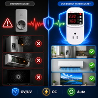 Prise de courant monophasée pour réfrigérateur JIUJI 16A Thaïlande, interrupteur AC 110V 220V, en cuivre, avec affichage LED PC, protection contre les surtensions et les surintensités