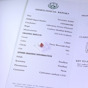 Diamante de color rosa marrón EX Cut Lab Grown Diamond Precio al por mayor CVD Lab Diamond con certificado <span class=keywords><strong>GEMID</strong></span> - Product Image 6