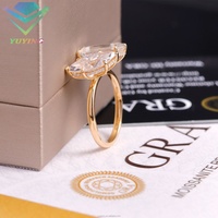 Bague éternelle en or 14K/18K avec diamant cultivé en laboratoire Yu Ying, certifiée IGI CVD, pour femme, mariage/anniversaire, bijoux fins