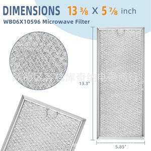 Filtre à huile pour hotte de four à micro-ondes Whirlpool WB06X10596 13.3x5.85x0.1 pouces, type aspiration supérieure - Product Image 2