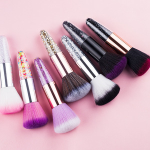 Wholesale Nail <b>Dust</b> Cleaning Brushes Rhinestone Handle Acrylic Nylon Head Face Loose <b>Powder</b> Makeup Brush GZ RTS Bulk Mixed Order - Product Image 3