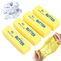 Jouet anti-stress en forme de bâton de beurre souple, texture argileux avec bruit sonore et empreintes, nouveauté