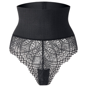 Culotte gainante taille haute en dentelle pour femme, string sexy, effet ventre plat, post-partum, respirante et confortable - Product Image 4