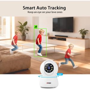 Cámara Interior Anssipo 1080P con Cable, Detección Humana, Giro e Inclinación de 360°, Seguimiento Automático, Audio Bidireccional, Monitor de Seguridad - Product Image 3