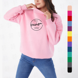 Sudadera de cuello alto de felpa preencogida para mujer, con bordado de toalla personalizado de alta calidad, hombros caídos, ideal para gimnasio, ¡la más vendida! - Product Image 1