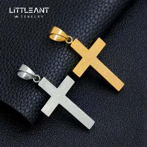 Kleine Mier Sieraden Roestvrij Staal Gepersonaliseerde Kruisen Gegraveerde Hangers Vergulde Christ Hanger Groothandel