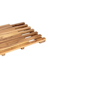 <b>Wooden</b> <b>Bath</b> <b>Mat</b> Striped Rectangle Anti Slip 25.5x15.7 Inch For Bathroom Bedroom Poolside - Product Image 3