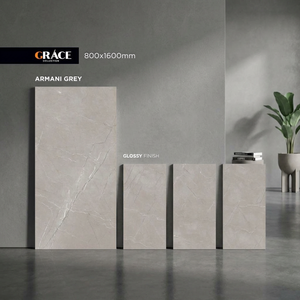 Azulejos de porcelana esmaltada Aramani Gris Beige 800x1600mm para suelo y pared, elegante aspecto de piedra 80x160cm - Product Image 1