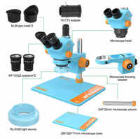 Microscopio Estéreo Trinocular HD RELIFE RL-M5T-B11 0.7-5X para Reparación de Teléfonos Móviles, Joyería, Soldadura de PCB