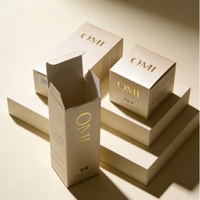 Boîte d'emballage en carton pliable personnalisable en feuille d'or et d'argent pour sérum, soins de la peau, boîte à cosmétiques portable, imperméable, en papier