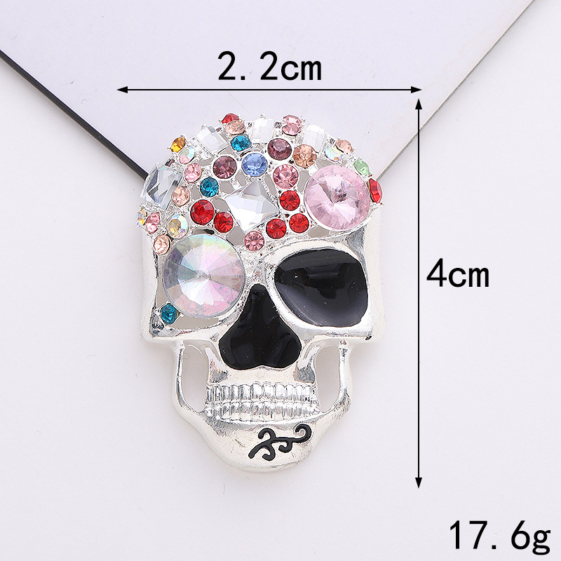 D2132 calavera de piedras preciosas (plata)