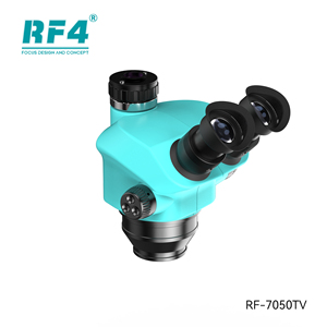 Tête de <span class=keywords><strong>microscope</strong></span> trinoculaire stéréo RF4 RF7050TV pour réparation de PCB BGA mobiles, grossissement 7-50x, portée de travail 100 mm, indice de protection IP53, certifié CE, mise au point manuelle - Product Image 6