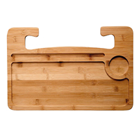Bureau d'ordinateur portable en bambou naturel portable et table au volant Plats et assiettes écologiques pour voyager et manger