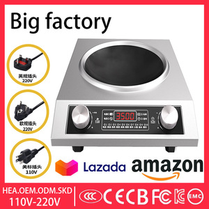 Induction Cooker 3500W Single Burner Stainless Steel Mechanical Control Black Crystal Panel Commercial Household Use - Product Image 4