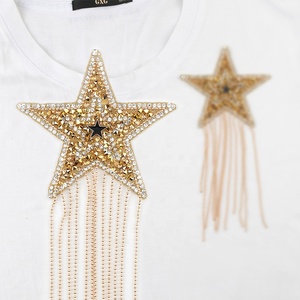Lấp Lánh Rhinestone Năm Cánh Sao Mô Hình Miếng Vá Vải Hotfix Miếng Dán Sắt Cho Giày/Mũ/Túi - Product Image 2