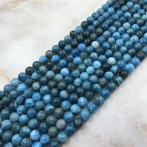 Perles naturelles pour la fabrication de bijoux, pierres semi-précieuses en <span class=keywords><strong>Apatite</strong></span> bleue de haute qualité, pierres précieuses, diamètre 10mm, livraison gratuite - Product Image 1