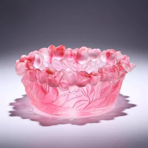 G148 Non-heritage Colored Glaze Pure Handicrafts High-grade Candy Jar Fruit Bowl For Dining Table Living Room Decorations - Product Image 1