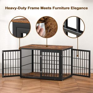 American retro multi-functional pet dog cage, suitable for home and living room decoration, large and <b>medium</b>-sized pet - Product Image 3