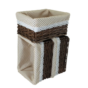 Panier en osier grand brun rectangulaire en osier copeaux de bois cuisine pain maison magasin d'alimentation stockage panier en osier avec doublure - Product Image 4