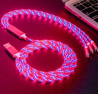Chargeur USB Rapide 3-en-1 Lumineux LED Câble de Données à Charge Rapide Portable en Cuivre Pur avec Étui de Transport pour Ordinateur Imprimante