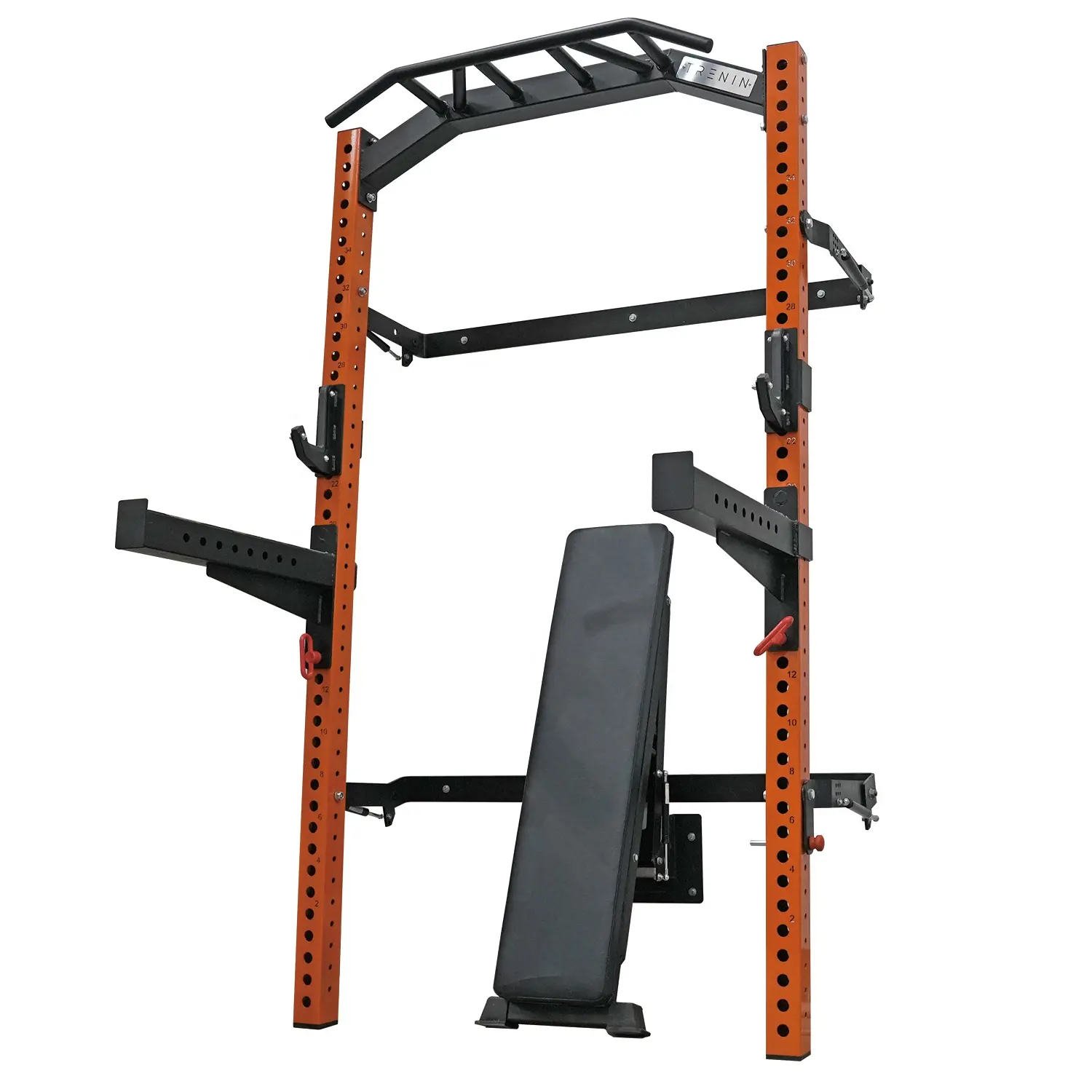 Commercial functional gym and home use fitness equipment wall mounted folding power squat rack with multi-grip bar