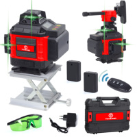 Niveau laser rotatif à nivellement automatique vert 360 4D 16 lignes outils de mesure d'arpentage au laser à lignes croisées