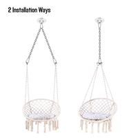 Fauteuil suspendu de camping en macramé, chaise balançoire d'intérieur pour chambre, fauteuil suspendu en corde blanc pour jardin et extérieur