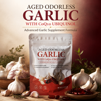 Complément Premium de Gélules Molles d'Ail Vieilli Inodore avec CoQ10 Ubiquinol pour la Santé Quotidienne