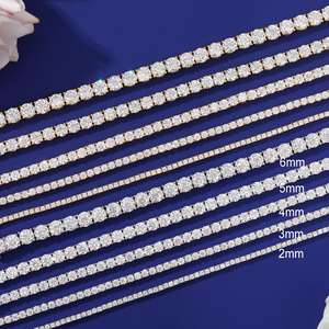 Pulsera de Tenis de Lujo con Diamantes de Moissanita VVS de 2mm-6mm para Hombre y Mujer, Joyería de Plata de Ley 925 con Baño de Oro y Moissanita Creada en Laboratorio - Product Image 5