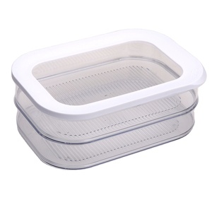 Cấp thực phẩm trong suốt Hộp giữ tươi có nắp tủ lạnh nhà bếp hộp lưu trữ đồ ăn nhẹ trái cây đặc biệt - Product Image 1