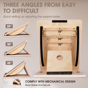 Nhiều Mức Độ Điều Chỉnh Bằng Gỗ Căng Ban Tập Thể Dục Nghiêng Tread Tấm Bê Achilles Gân Kéo Dài Exerciser - Product Image 2