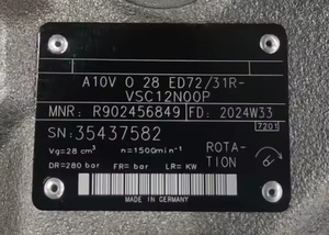 Bomba de desplazamiento fijo de pistón axial hidráulico serie A10VO28 A10VO45 A10VO60 A10VO85 A10VO28ED72/31R-VSC12N00P Carbono - Product Image 4
