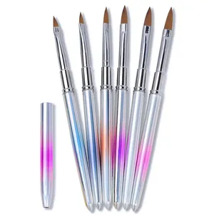 Yodoor Kolinsky Acrylic Nail Brush for Acrylic Nails Extension 3D Carving Laser Engraving Pen with Metal Handle